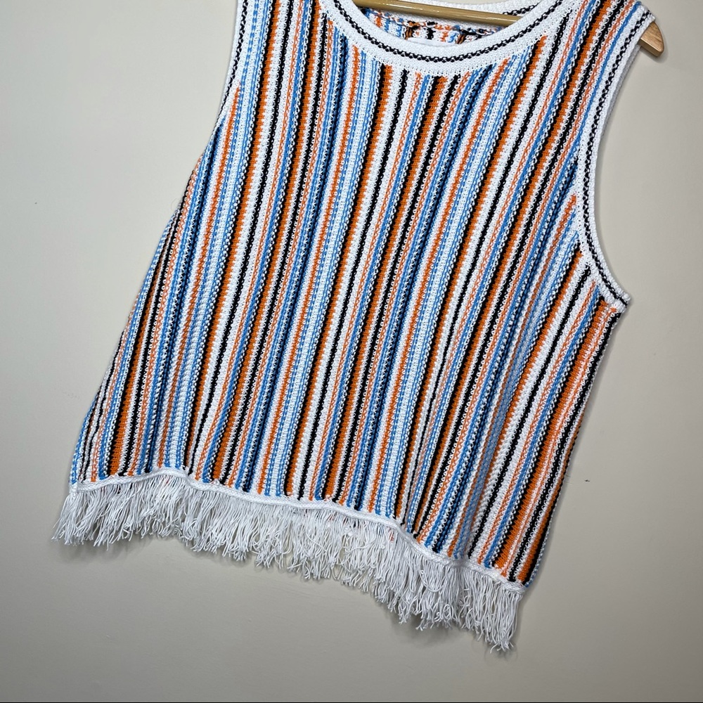 Lou & Grey Loft Stripe Fringed vest - Picture 4 of 7